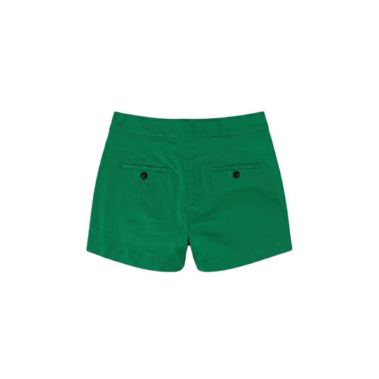 Green Cotton Womens Shorts