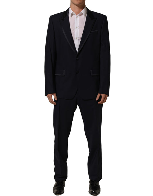 Dark Blue Single Breasted 2 Piece Men Suit