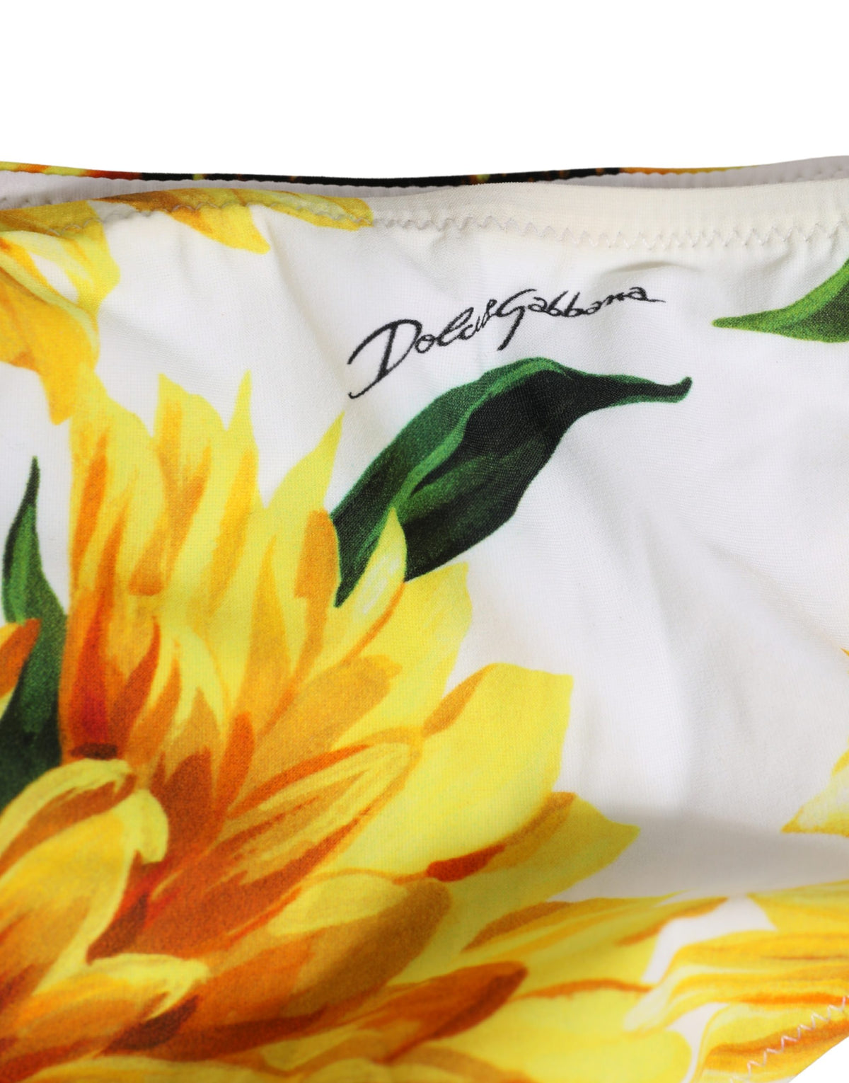 Yellow Nylon Sunflower Bikini Bottom Swimwear