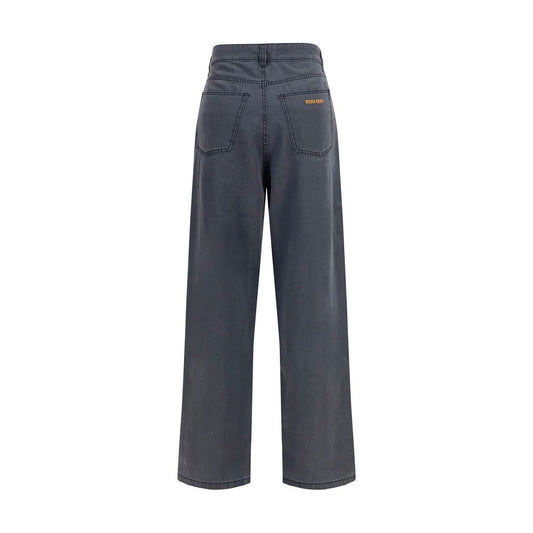 Black Cotton Straight-Leg Jeans