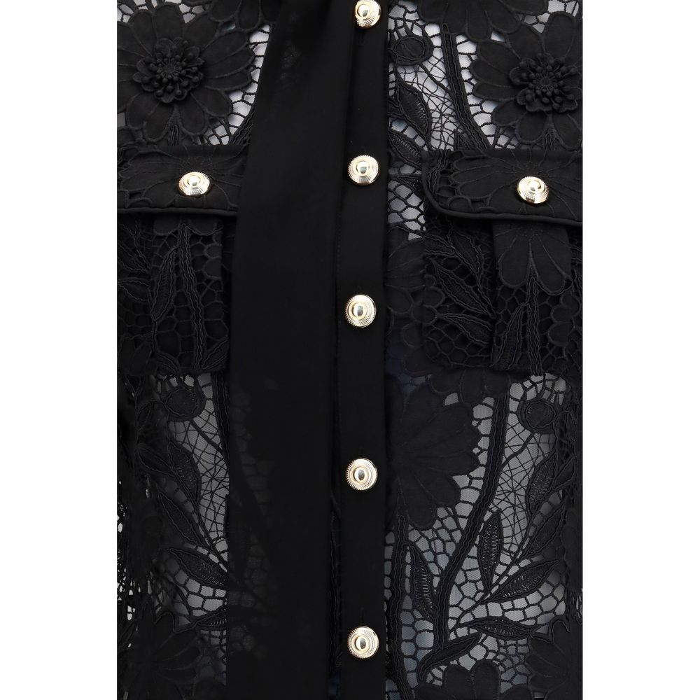 Black Polyester Blouse