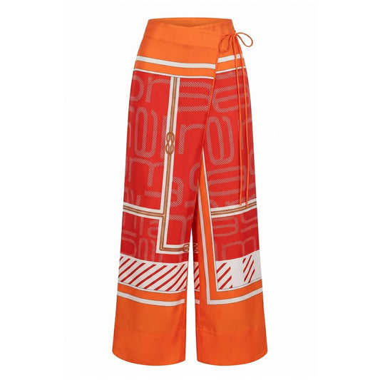 Orange Silk Women's Pant