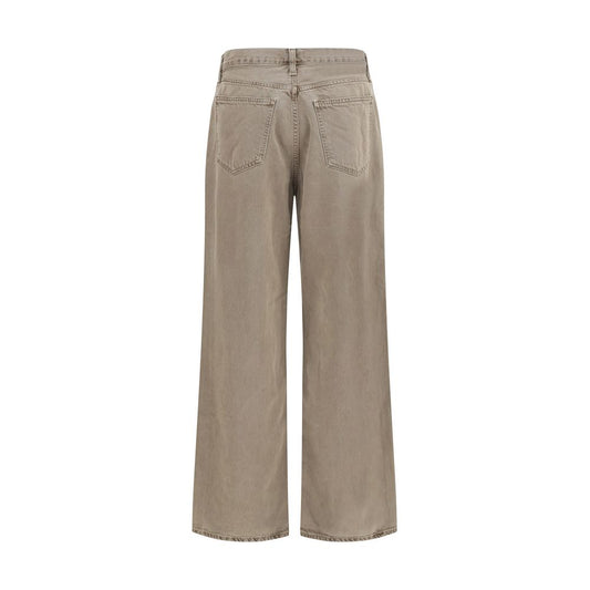 Brown Cotton Casual Pants
