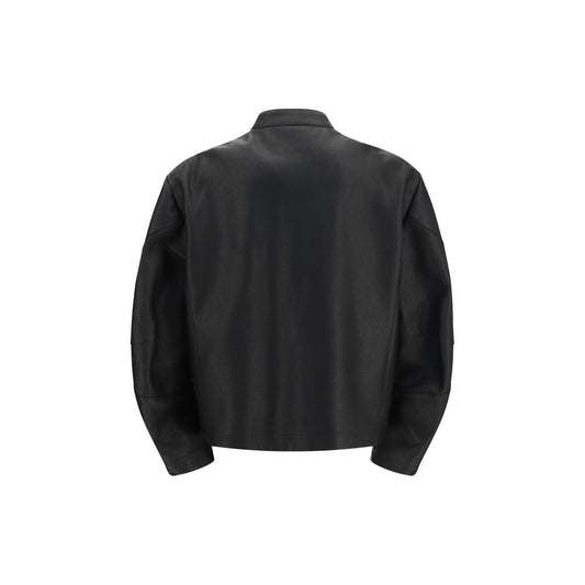 Black Calf Leather Bos Taurus Biker Jacket