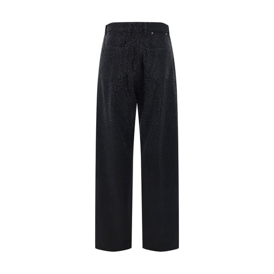 Black Cotton Casual Pants