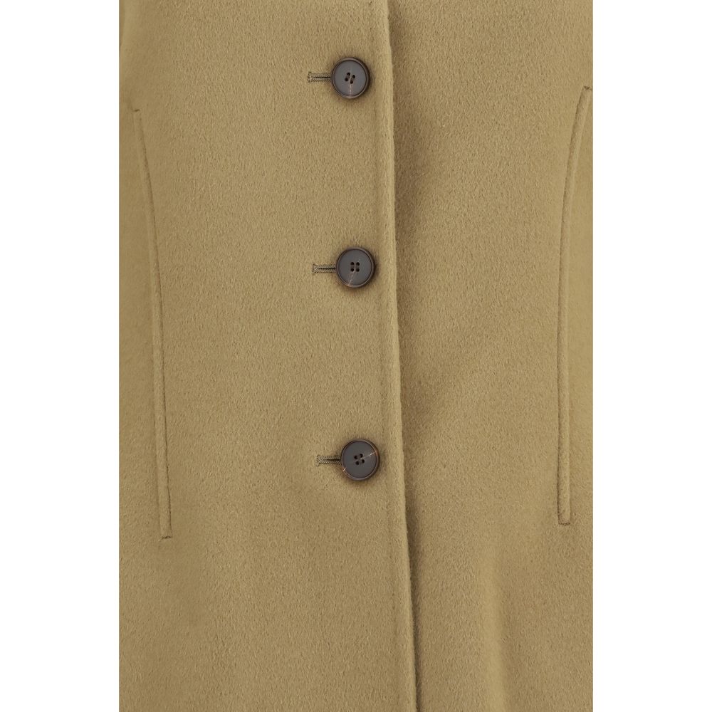 Beige Wool Oves Aries Full-Length Jacket