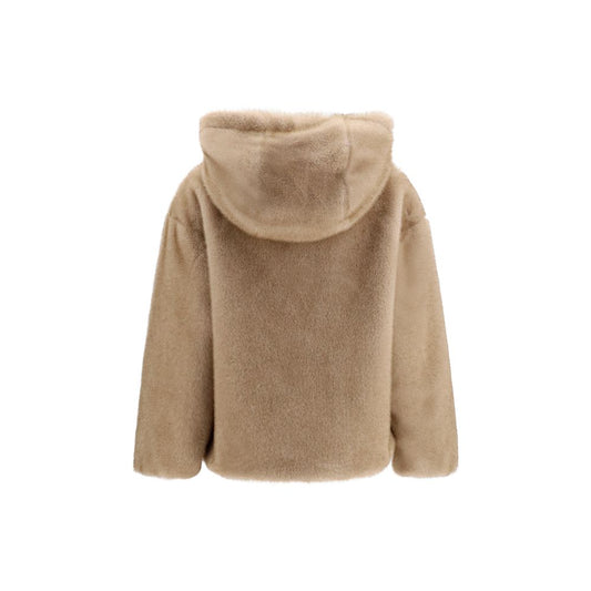 Beige Polyester Full-Length Jacket