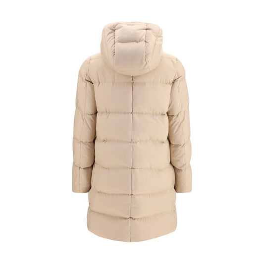 Beige Polyester Full-Length Jacket