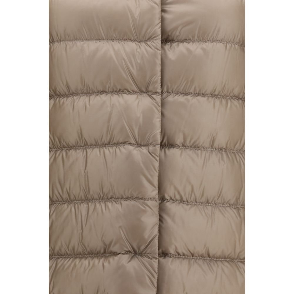 Beige Polyamide Full-Length Jacket