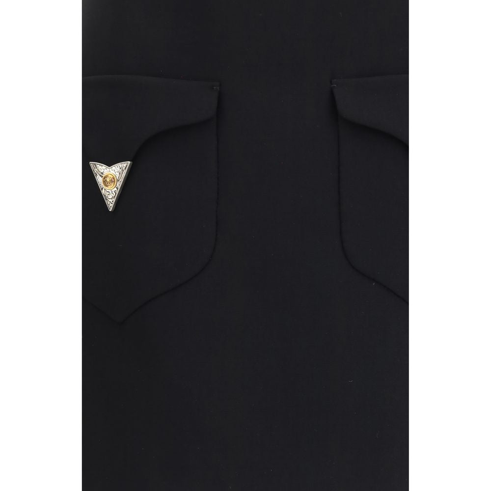 Black Wool Oves Aries Mini Skirt