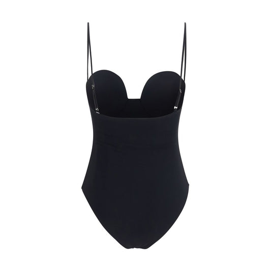 Black Polyamide One-Piece Swimsuit