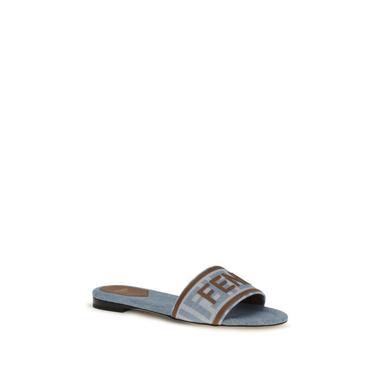 Blue Polyamide Flat Sandals