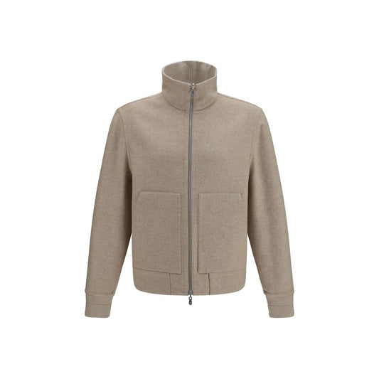 Beige Cashmere Full-Length Jacket