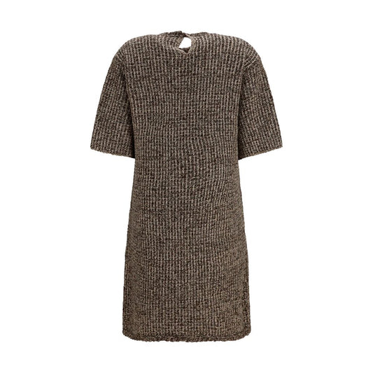 Brown Wool Oves Aries Casual Dress