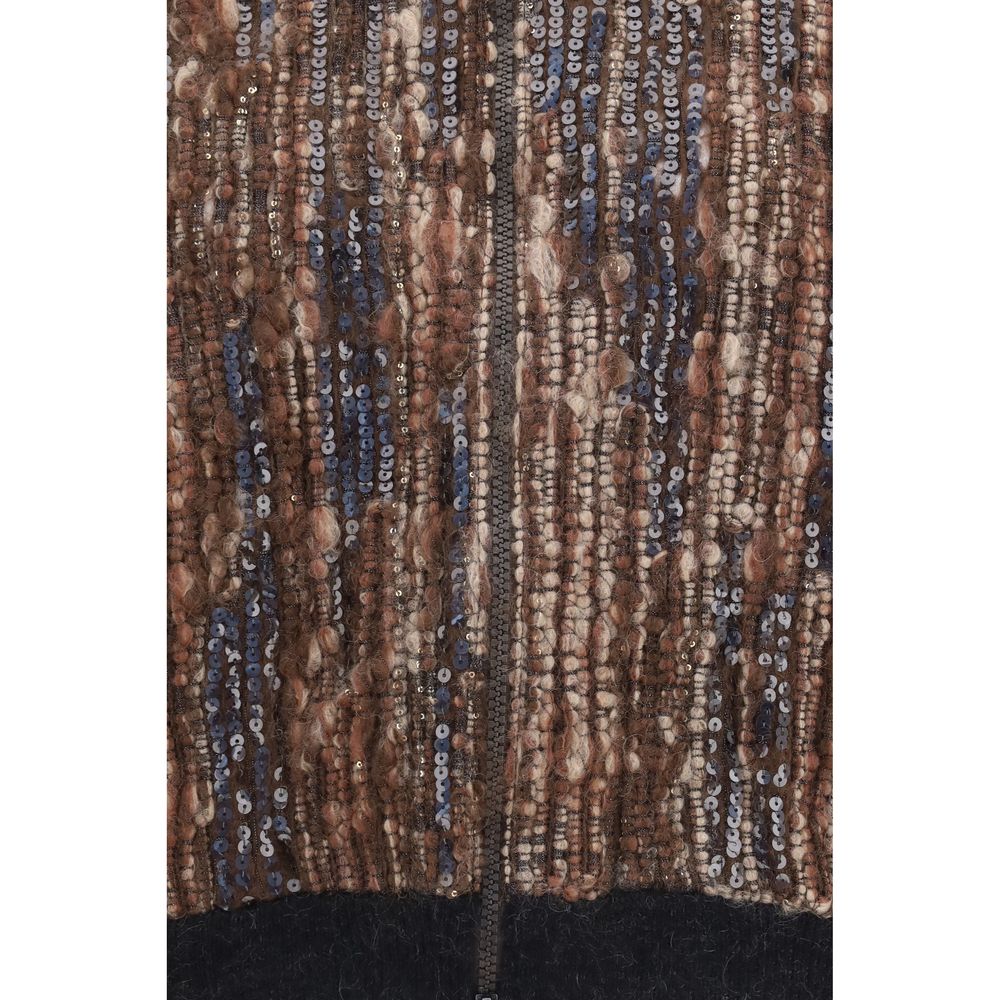 Brown Mohair Full-Length Jacket