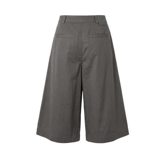 Grey Cotton Women Shorts