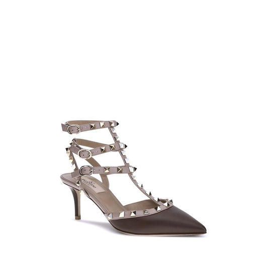 Brown Calf Leather Bos Taurus Mid Heel Pumps