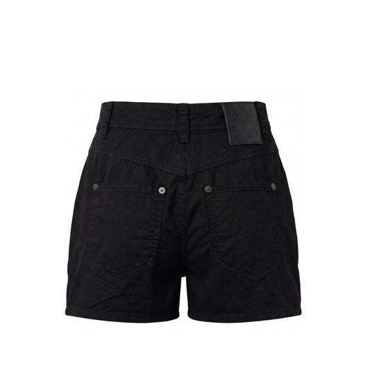 Black Cotton Women Shorts