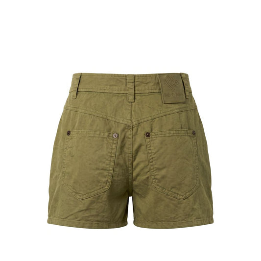 Green Cotton Women Shorts