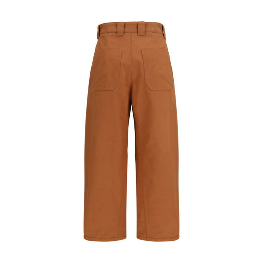 Orange Cotton Casual Pants