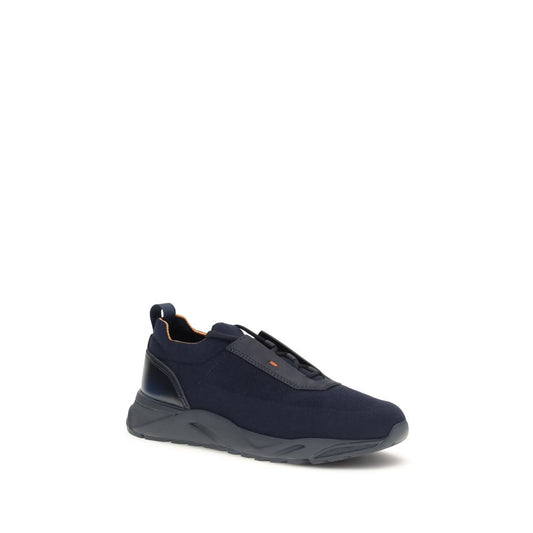 Blue Fabric Athletic Sneakers