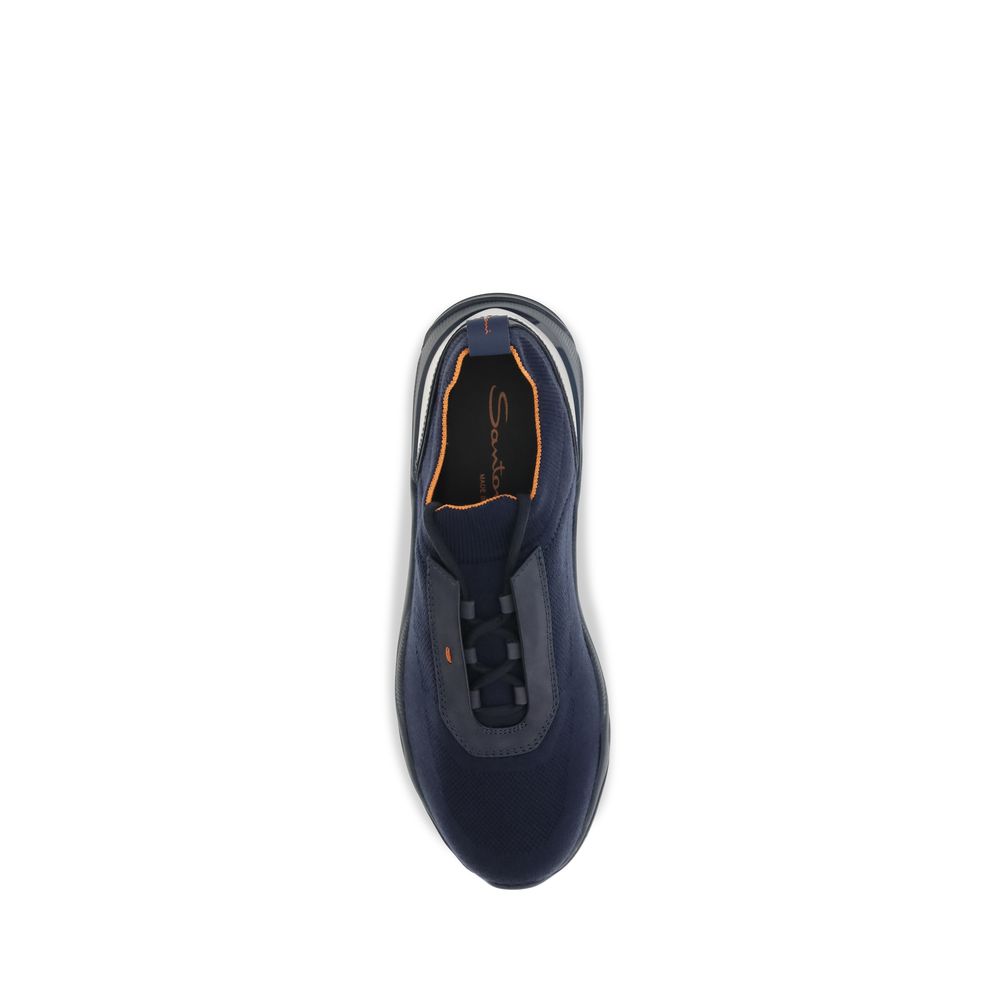 Blue Fabric Athletic Sneakers