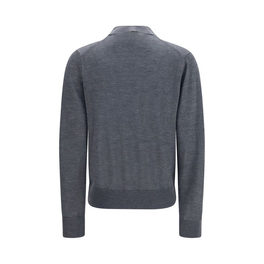 Gray Cashmere Polo Shirt
