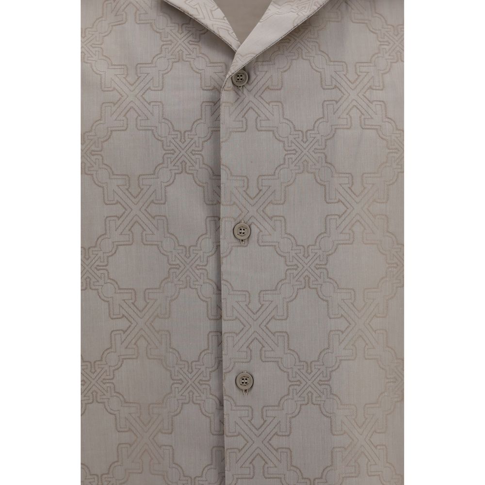Beige Cotton Pattern Shirt