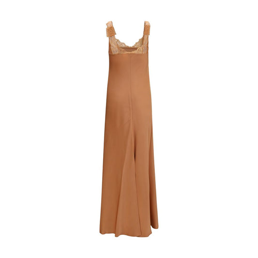 Beige Acetate Casual Dress