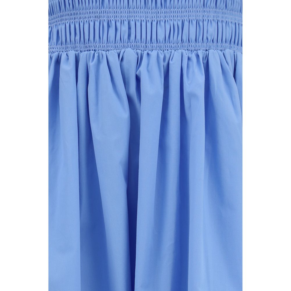Blue Cotton Casual Dress