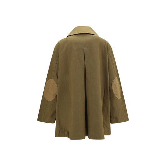 Bicolor Cotton Full-Length Jacket