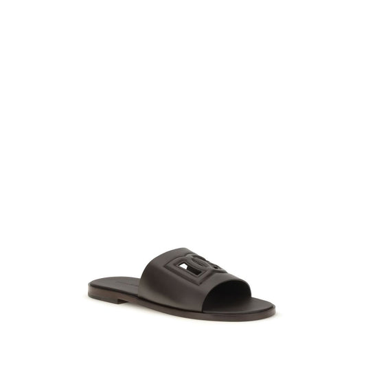 Brown Calf Leather Bos Taurus Flat Sandals