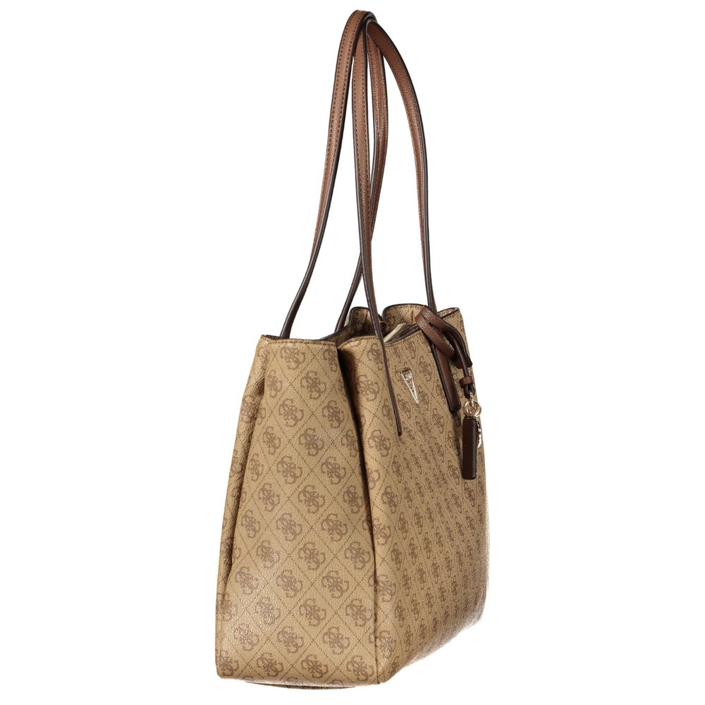 Beige Polyurethane Women's Bag