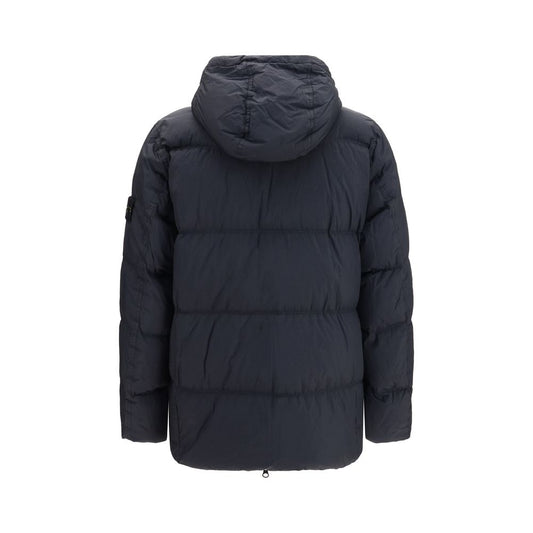 Blue Nylon Full-Length Jacket