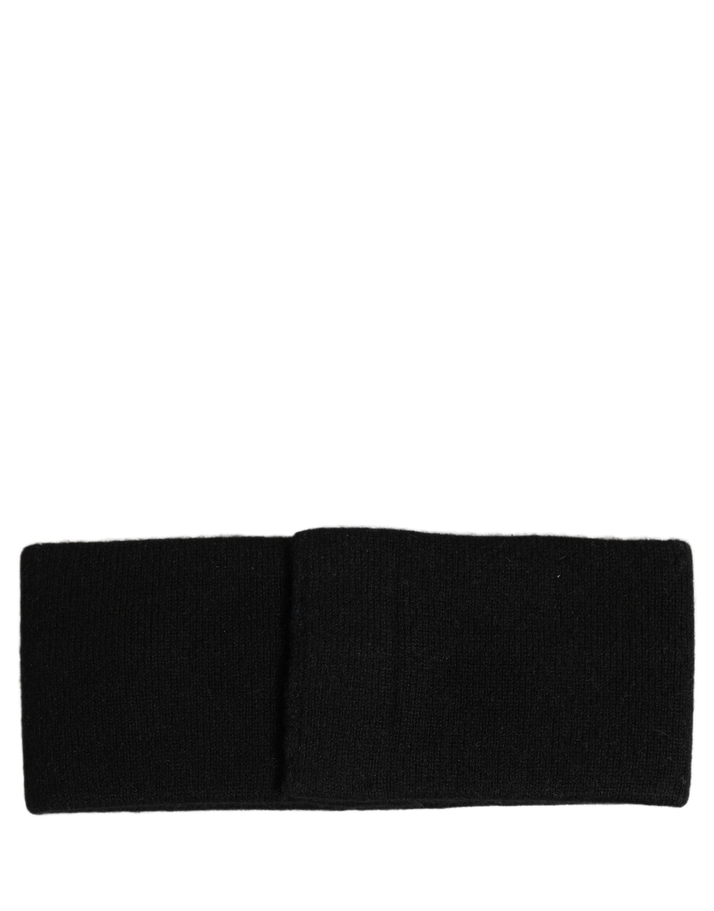 Men Black Cashmere Logo Plaque Head Band One Size Hat