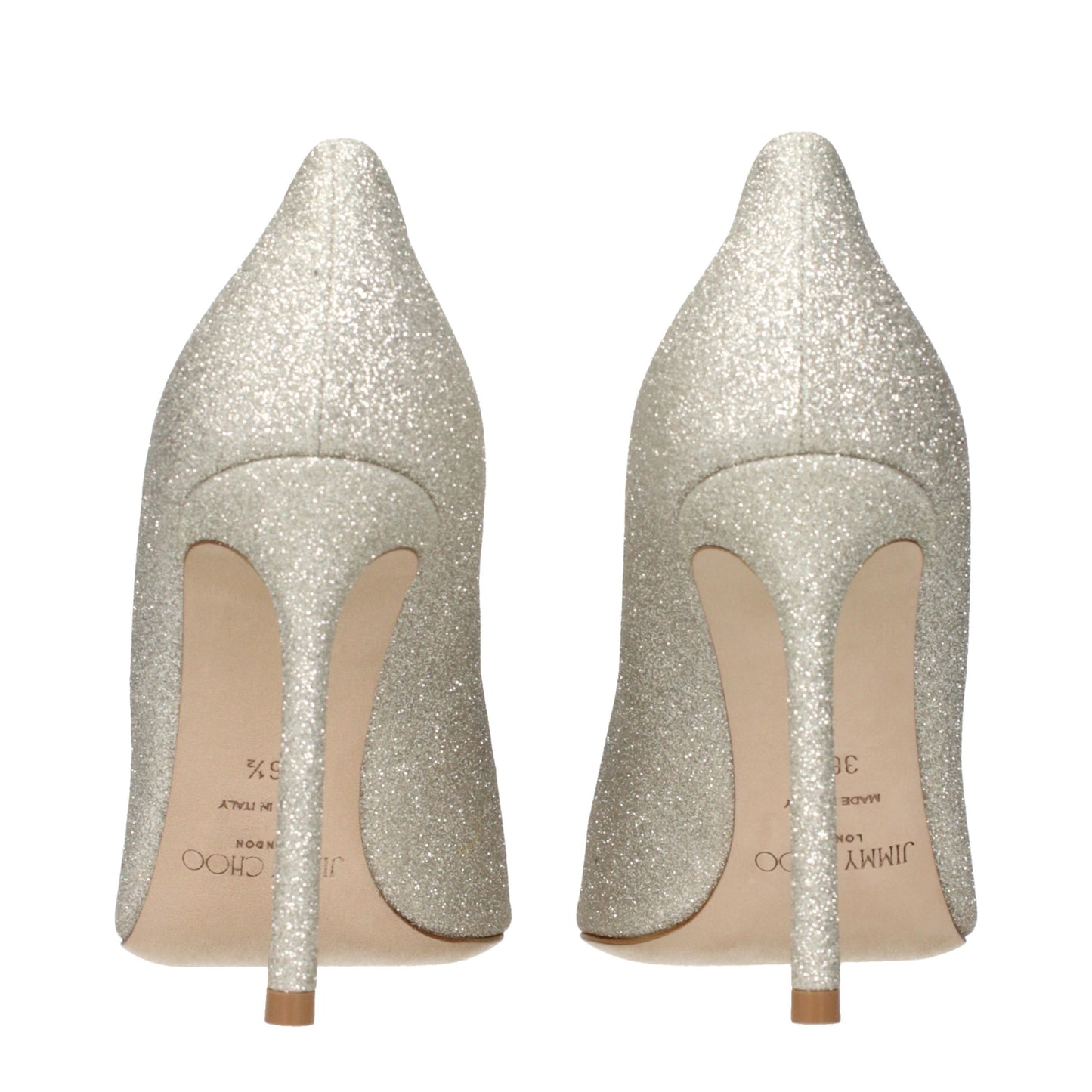 Gold Plastic High Heel Pumps