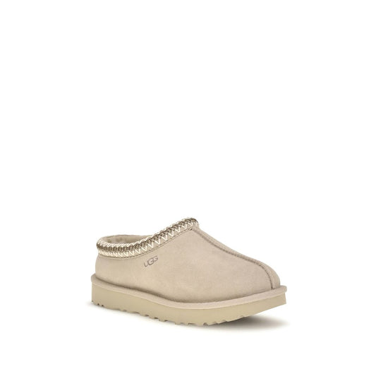 Beige Leather Mules