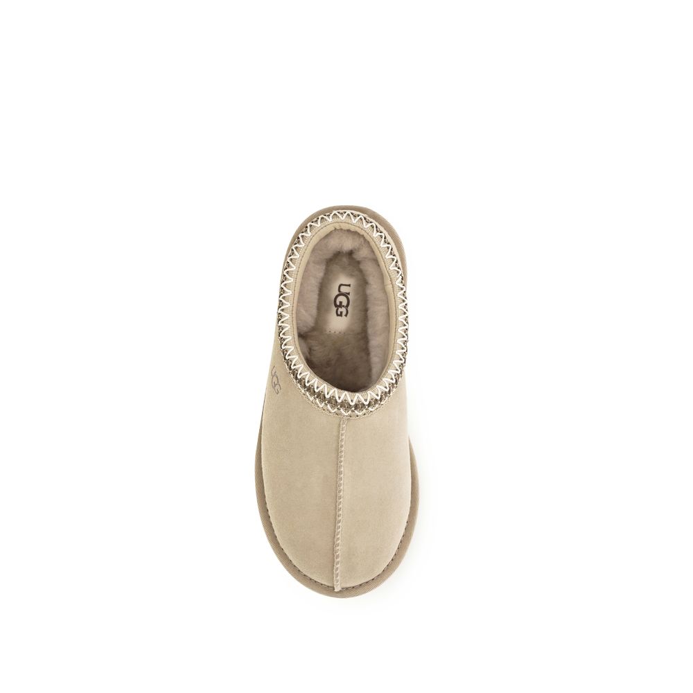 Beige Leather Mules