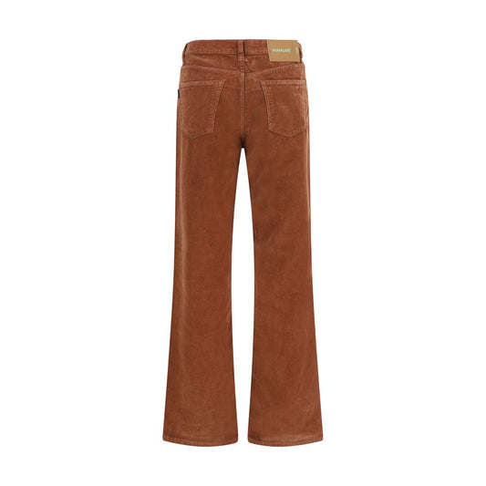 Brown Cotton Casual Pants