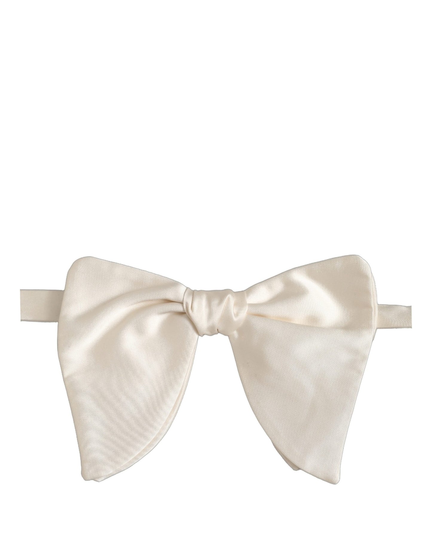 Men White 100% Silk Adjustable Neck Papillon Bow Tie