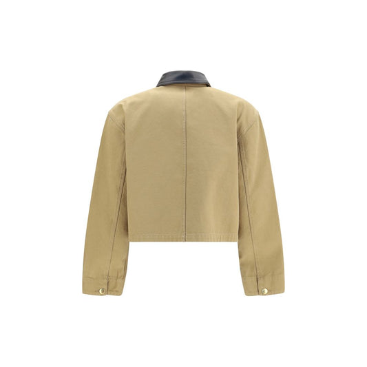 Beige Cotton Full-Length Jacket