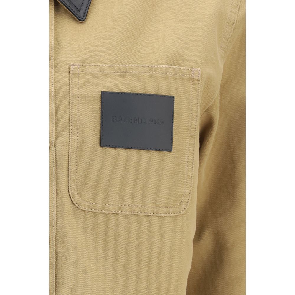 Beige Cotton Full-Length Jacket