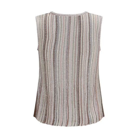Multicolor Rayon Sleeveles T-Shirt