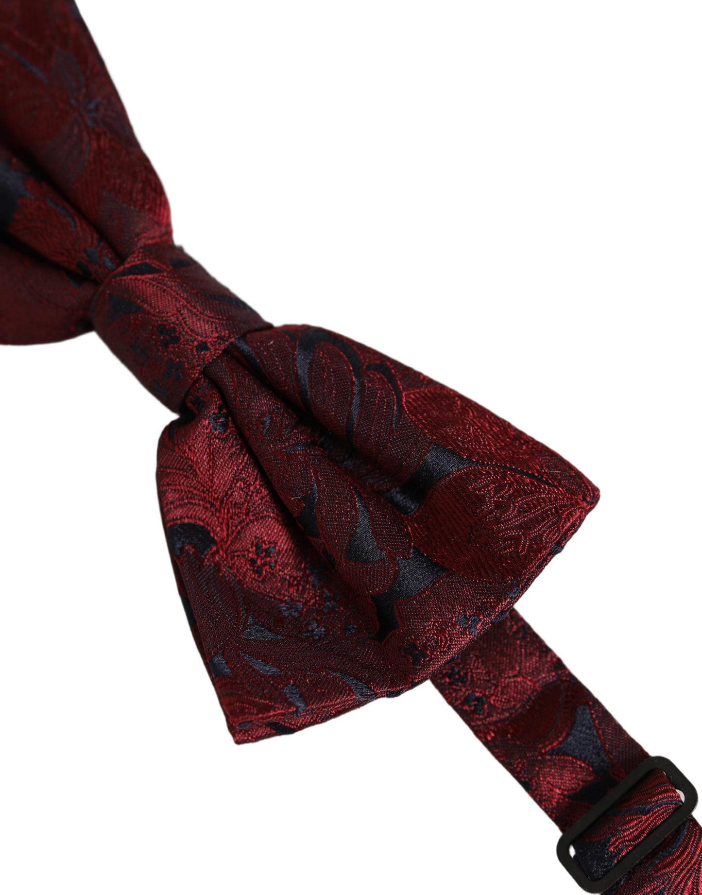 Men Maroon Paisley SIlk Adjustable Neck Papillon Bow Tie