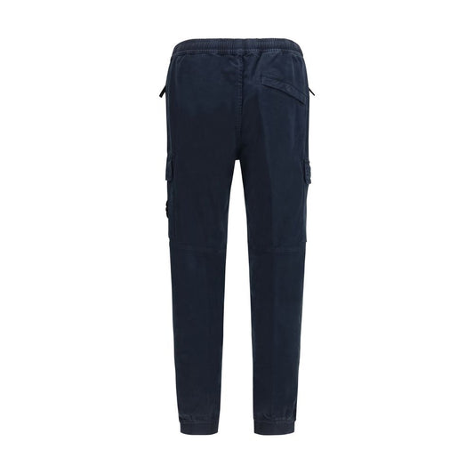 Blue Cotton Cargo Pants