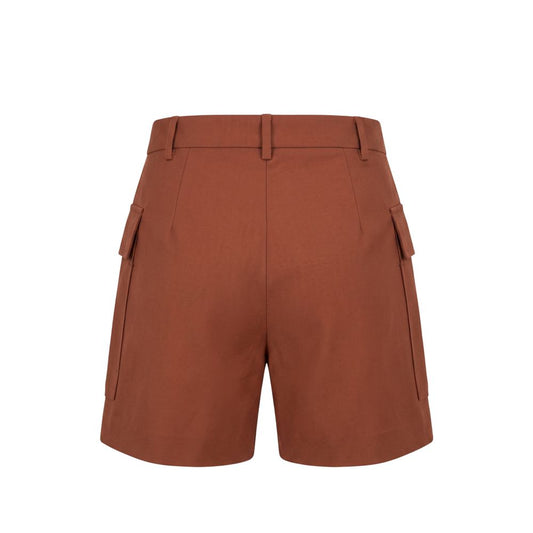 Brown Viscose Women Shorts