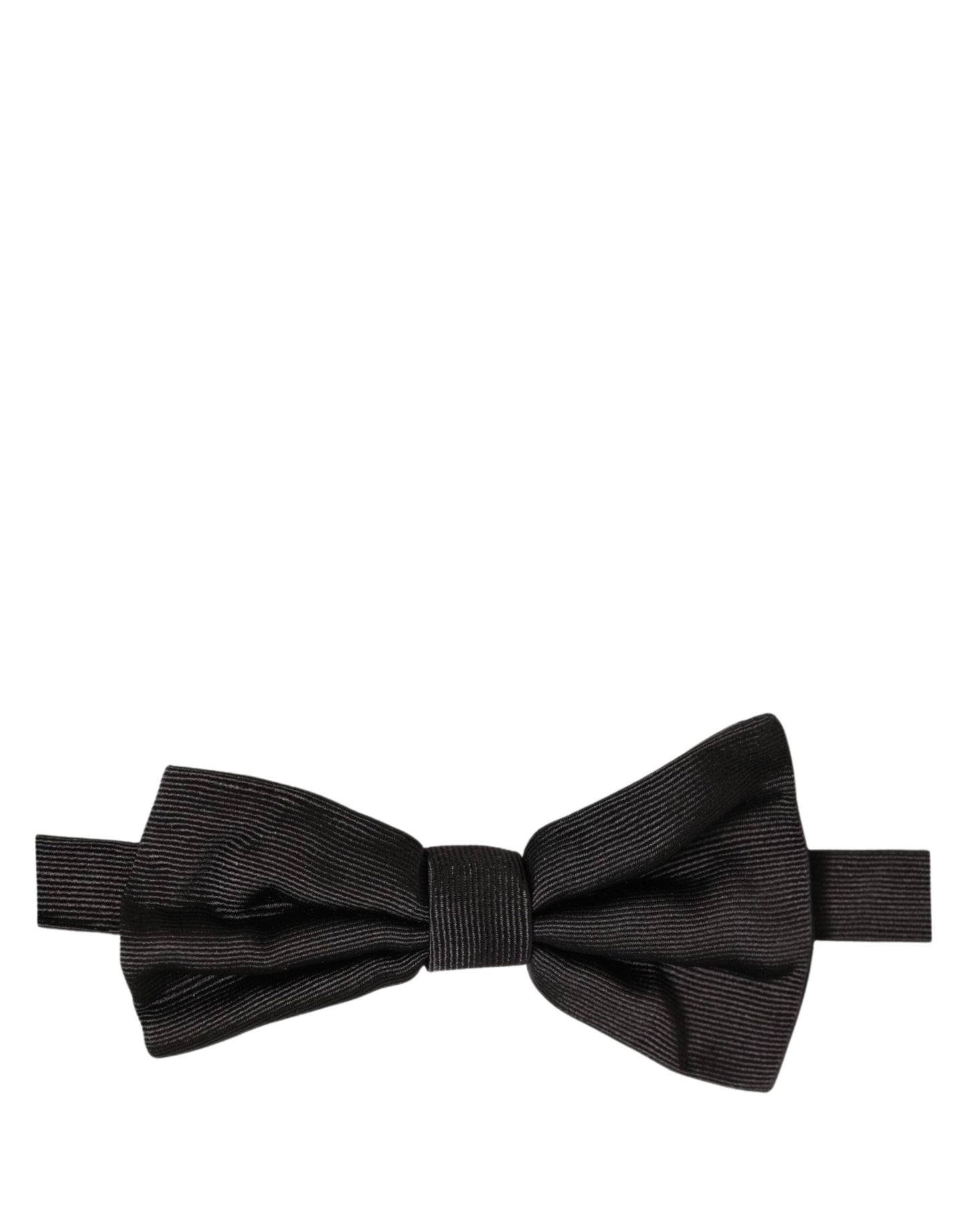 Men Black 100% Silk Adjustable Neck Papillon Bow Tie