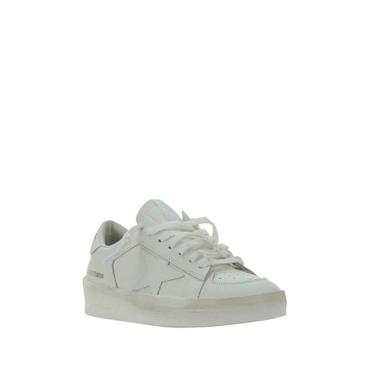 White Goatskin Low Top Sneakers