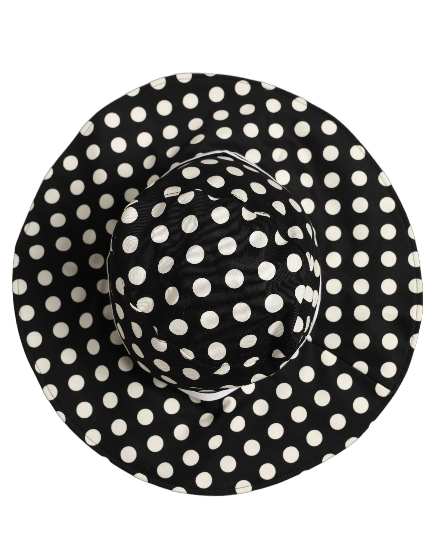 Black White Polka Dot Cotton Bucket Capello Hat