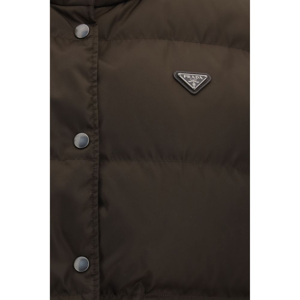 Brown Goose Down Sleeveless Jacket